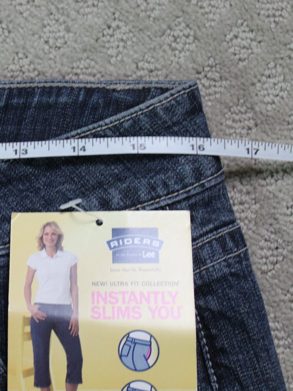 Riders by Lee Jeans Womens Size 14 M Cropped Instantly Slims You Dark NEW - Picture 6 of 7